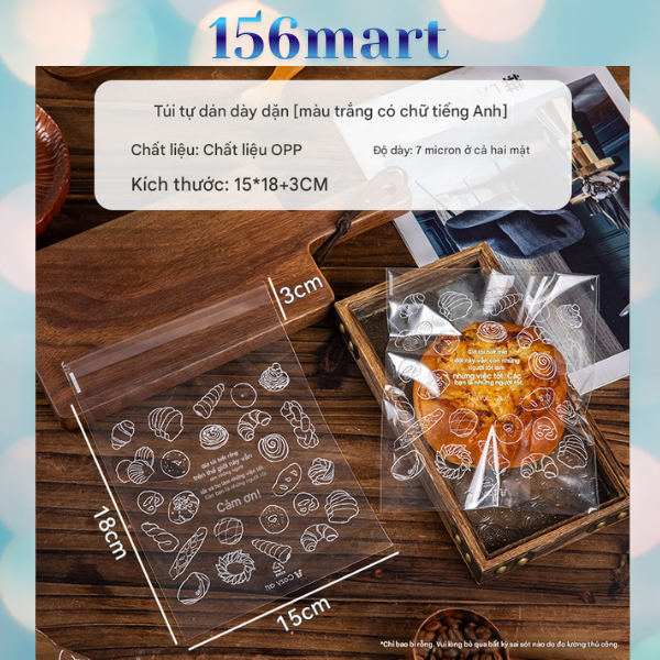 500G -1KG Túi dán Đựng Bánh Mì Ngọt OPP In Hình Có Keo Dán Miệng 15x21cm - {{store}}