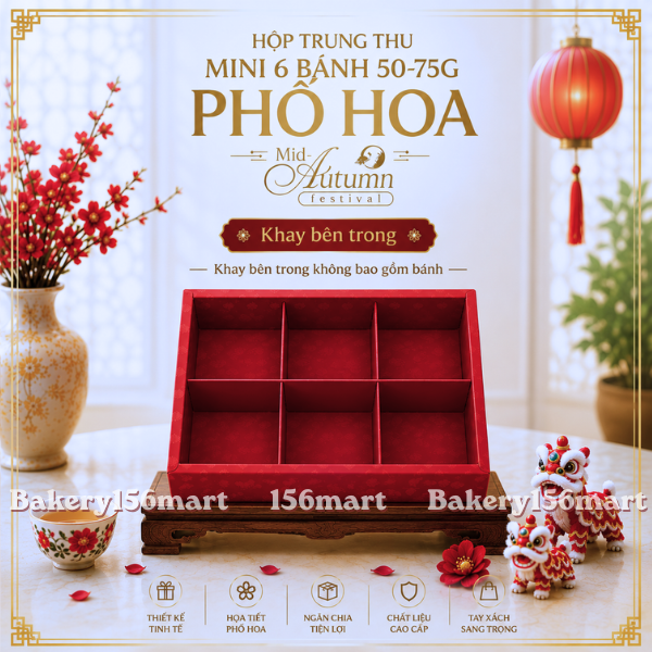 [SIÊU XINH] Hộp Trung Thu Mini Cứng 6 bánh (50g-75g) - PHỐ HOA -  {{store}}