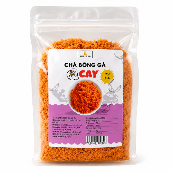 Chà bông Gà Cay Đài Loan BNFOOD/ Ruốc gà cay thơm ngon, chà bông làm bánh ngọt, bánh mì