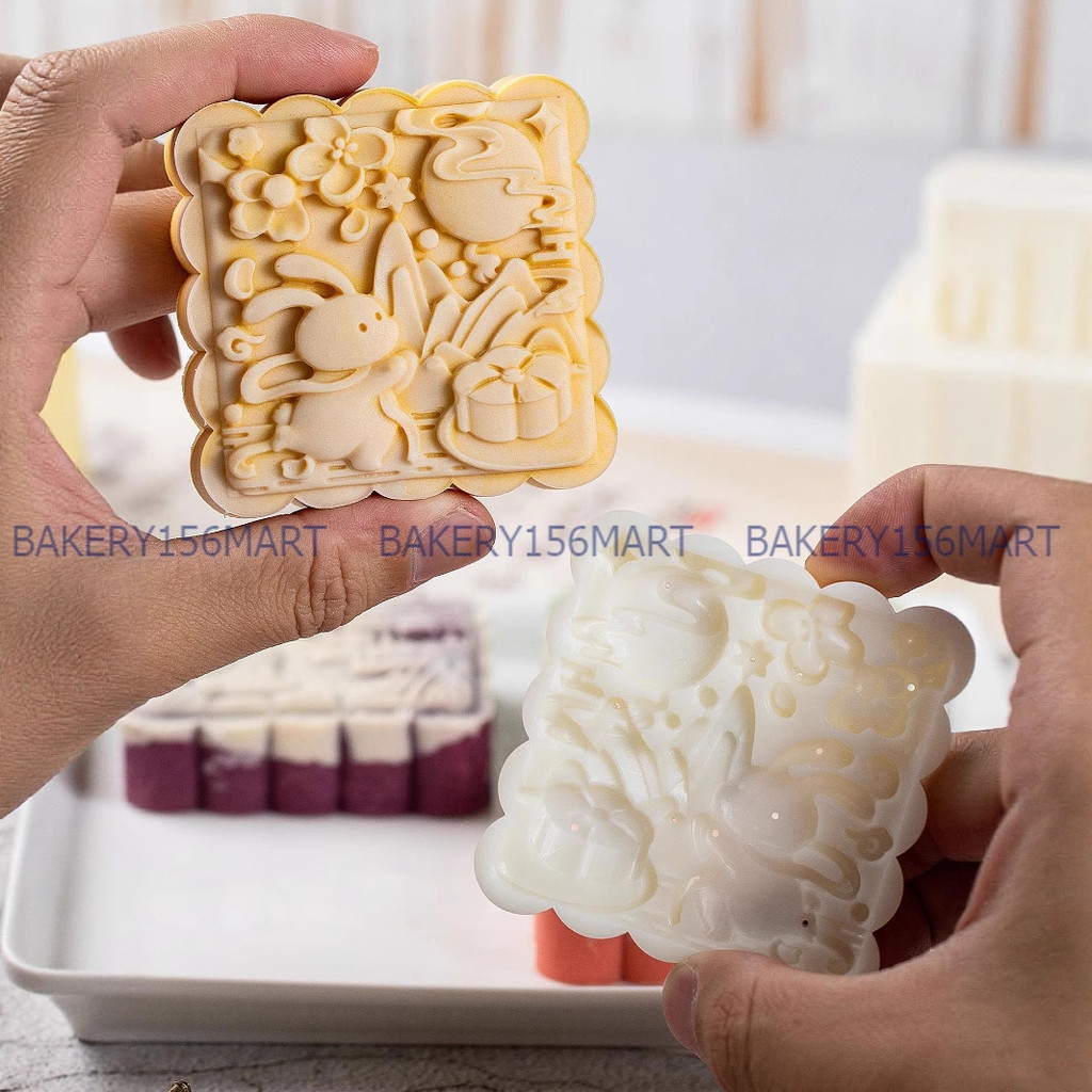150G 200G Khuôn Trung Thu 4 mặt THỎ NGỌC 3D - 156mart