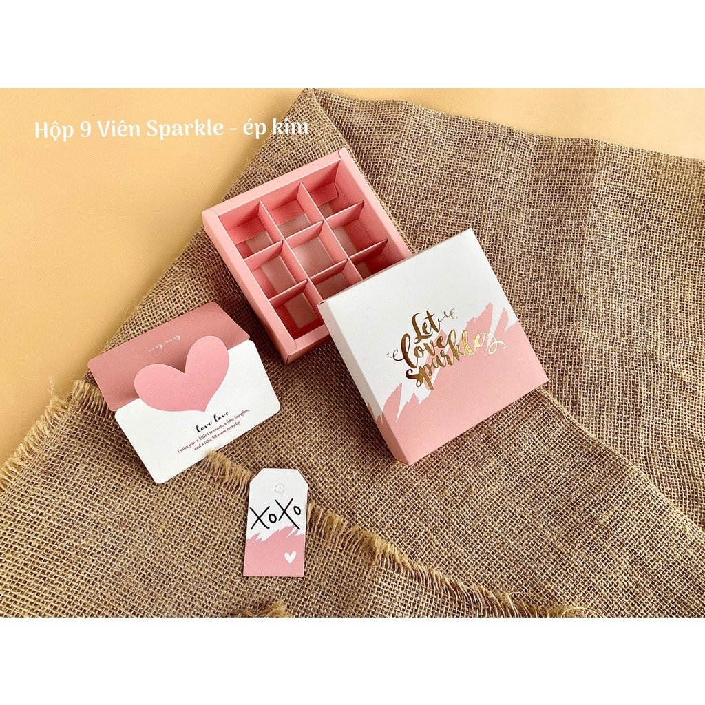 FULL BỘ TÚI HỘP TAG VALENTINE (CHƯA KÈM THIỆP) ĐỰNG SOCOLA/CHOCOLATE  9, 12, 16 & 24 VIÊN