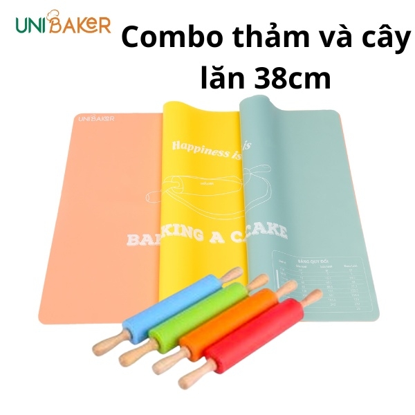 Thảm nhào bột Unibaker 40x50cm  và cây lăn bột