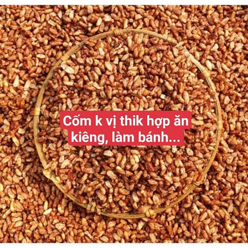 (500gram) Cốm gạo lứt sấy giòn nguyên vị thơm ngon hút chân không chắc chắn