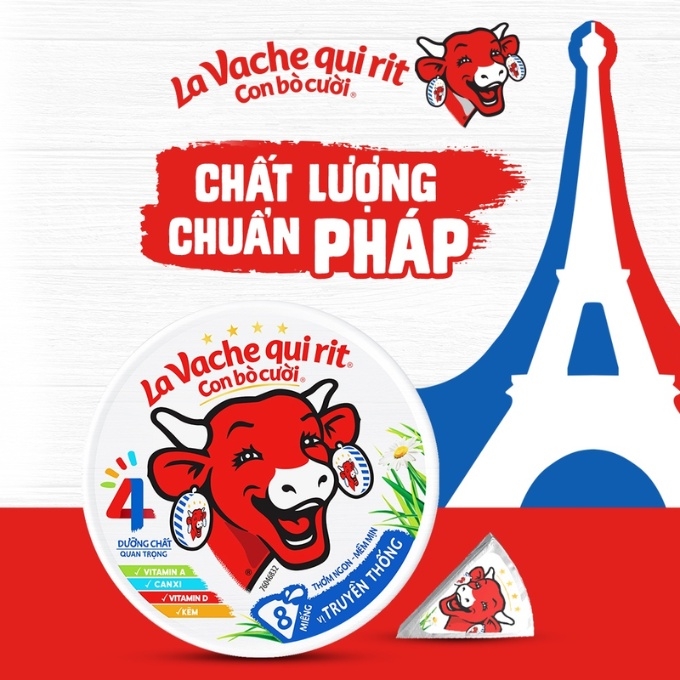 Phô mai Con Bò Cười 16 Miếng 224g – Vị truyền thống (La Vache qui Rit)
