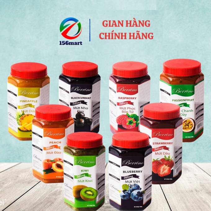 MỨT BERRINO  NHIỀU VỊ CÓ XÁC -950g - 156mart