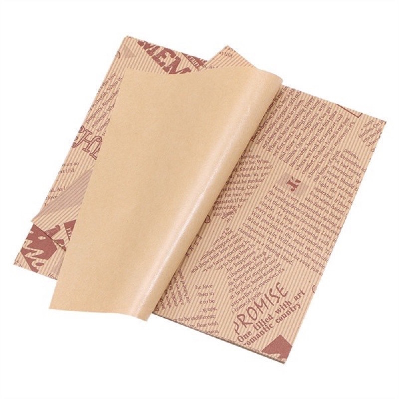 Giấy lót thấm dầu hình báo vuông 18 x 18cm lót hộp bento hộp bánh các loại