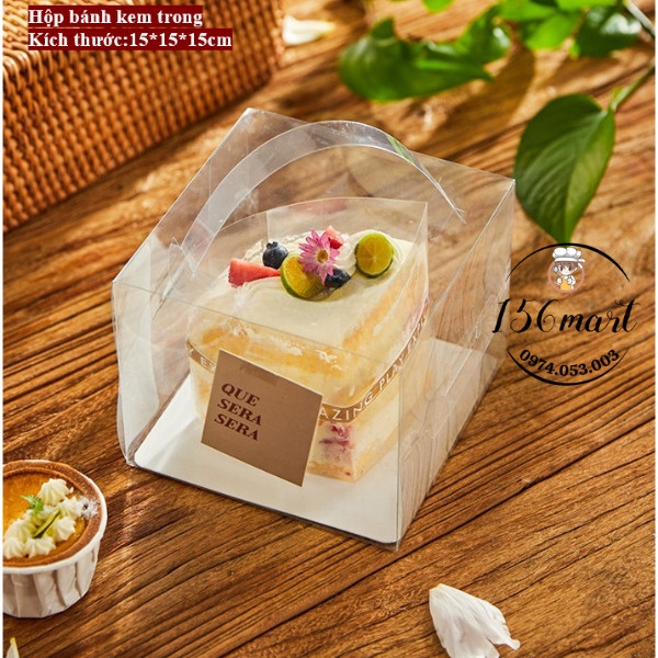 Hộp bánh kem mica trong size 16*16*15cm [ Set/10h ]
