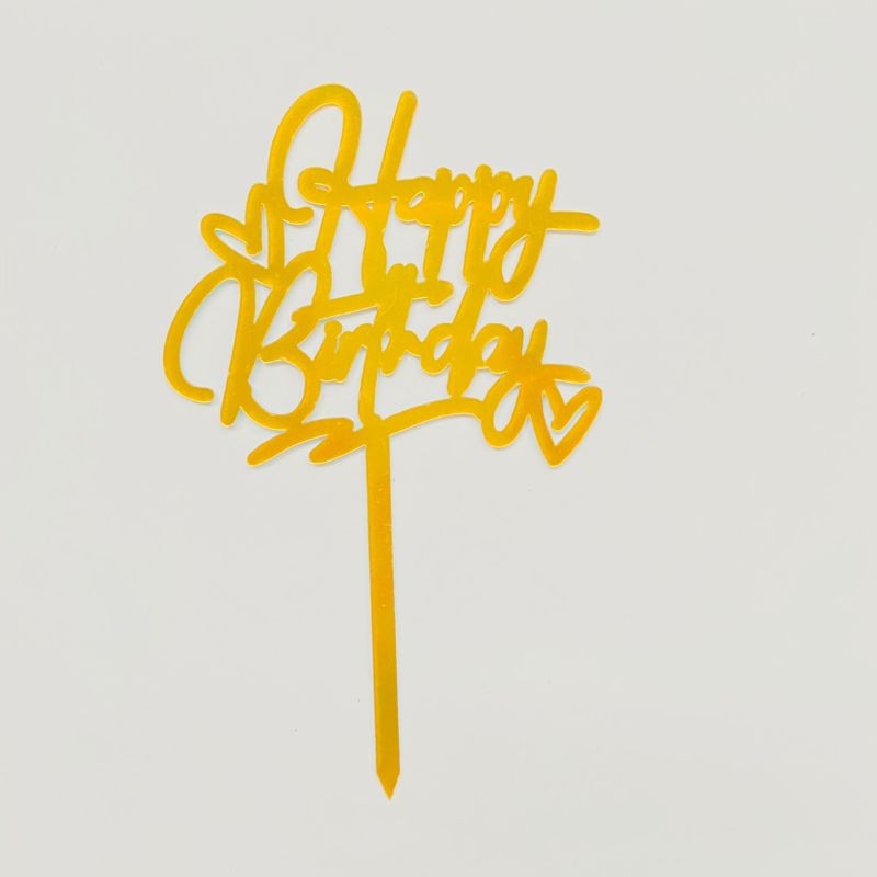 Cây cắm happy brithday meka trang trí bánh sinh nhật tráng gương, thẻ cắm meca