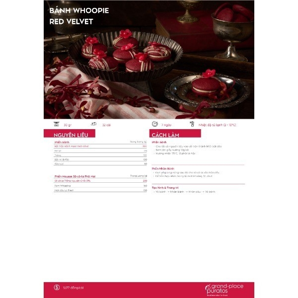 Bột Trộn Sẵn Làm Bánh Red Velvet Puratos Grand-Place VN -1kg