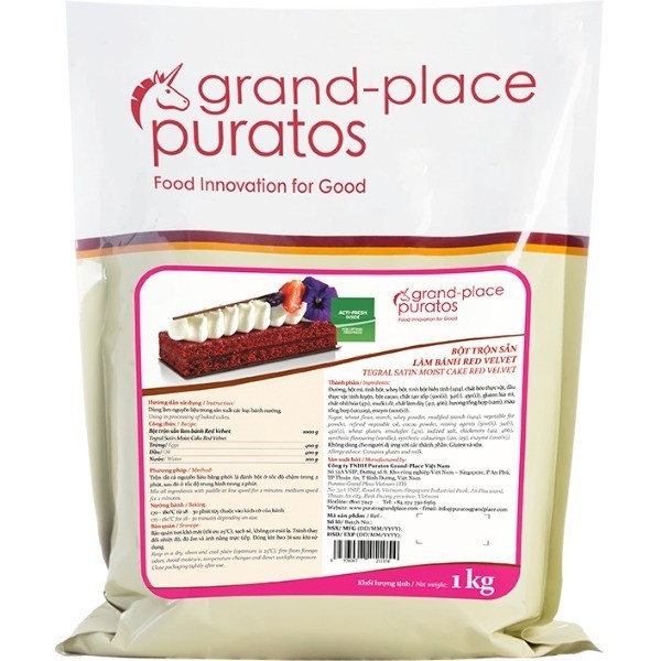 Bột Trộn Sẵn Làm Bánh Red Velvet Puratos Grand-Place VN -1kg