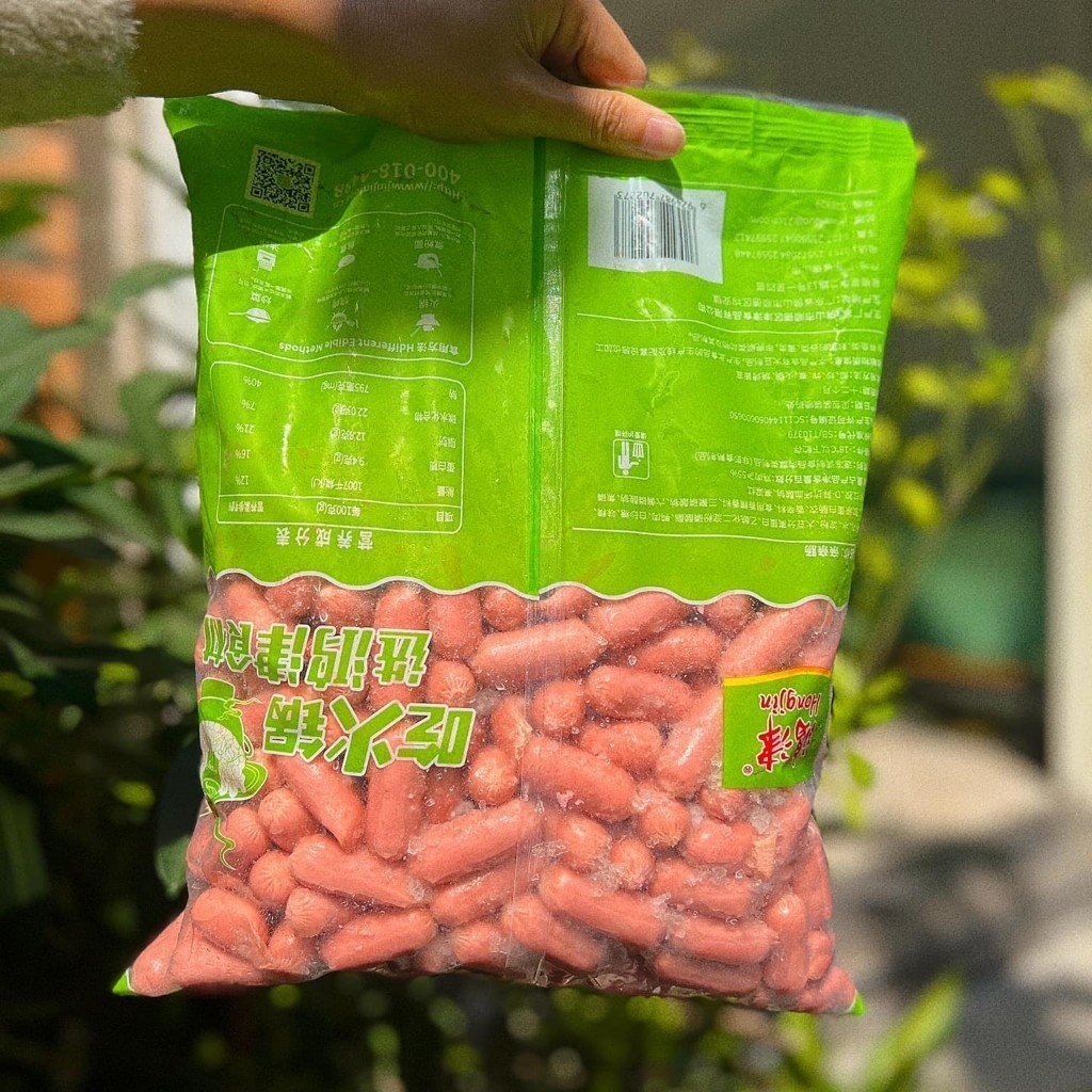 Xúc xích bi Trung chiên rán, thả lẩu đều ngon ( chiết lẻ gói 500g )
