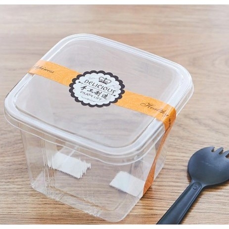 Hộp nhựa vuông đựng bánh Mousse B10-8 (10 cái)