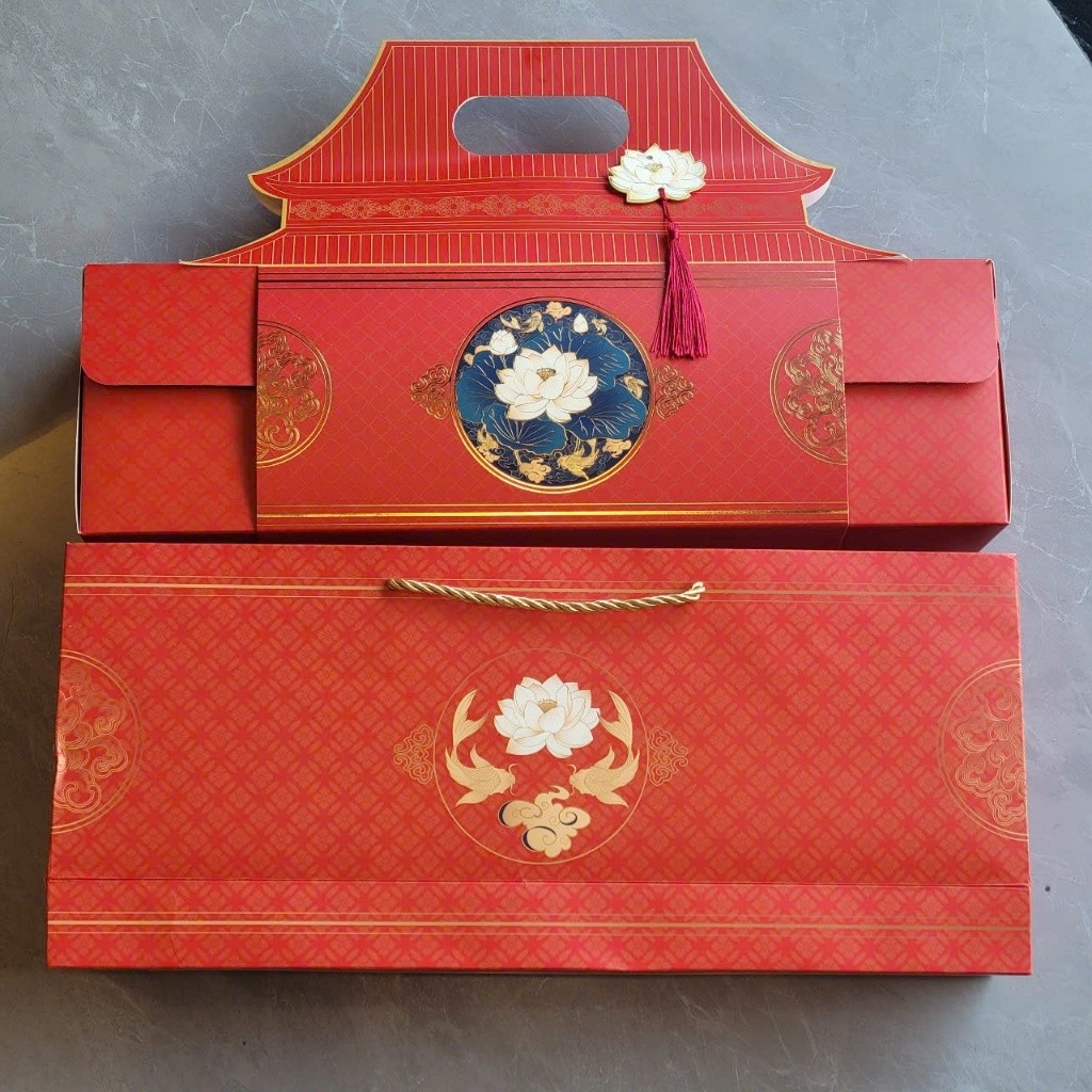 Hộp Đựng 4 Bánh Trung Thu Sen Đình