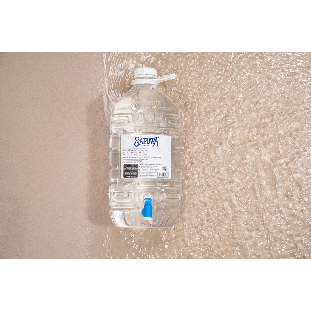 Thùng 4 chai nước tinh khiết 5L vòi - 156mart