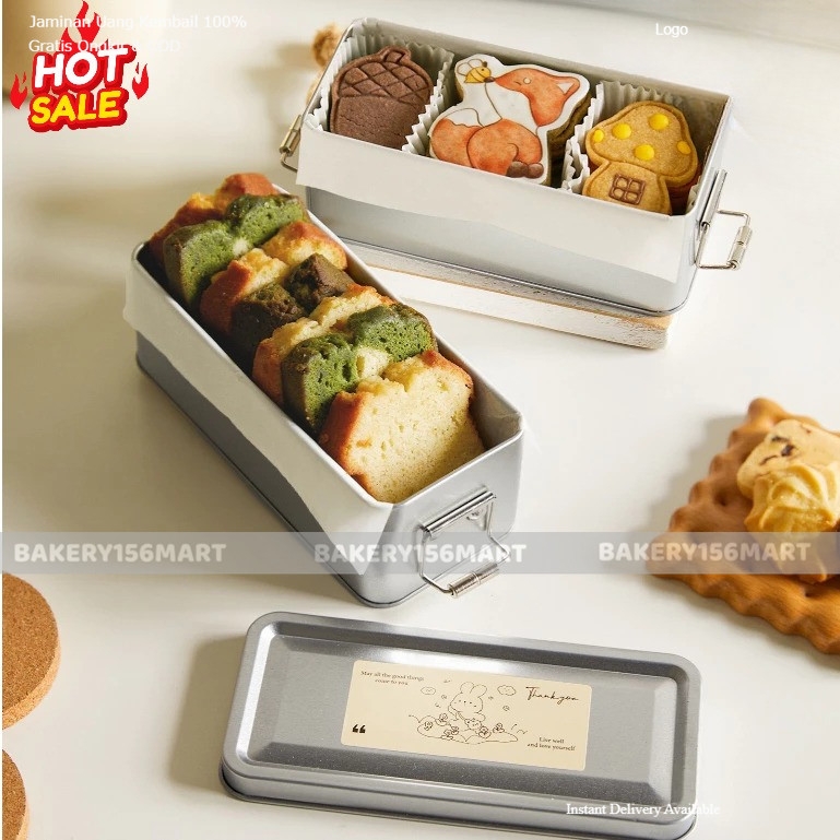 Hộp Thiếc Tiramisu, Hộp Bánh Dứa, Bánh Quy, Bánh Lạnh, Hộp Đựng Thực Phẩm 450ml Có Khoá Cài Siêu Hot