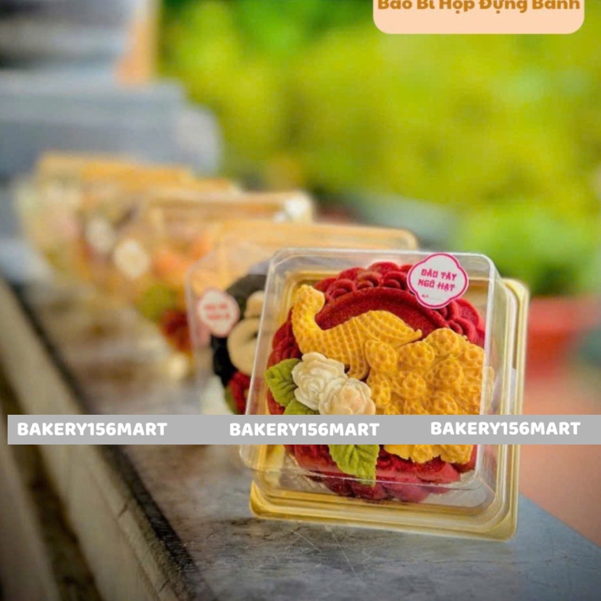100 Hộp Vuông Đế Vàng Đựng Bánh Trung Thu 100gr - 150gr (XY80S)