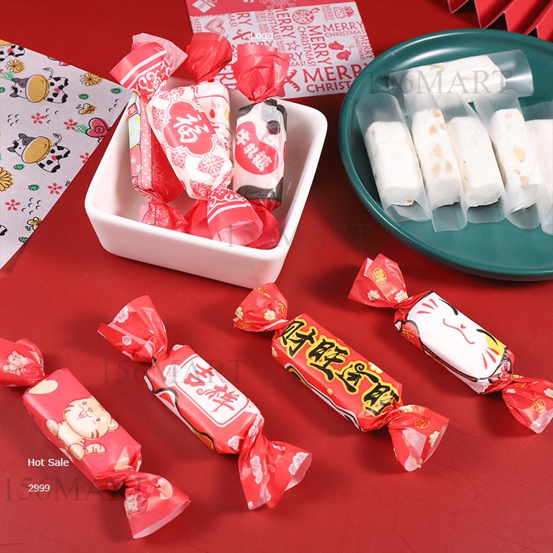 Set 100 Giấy gói kẹo xoắn 2 đầu/ Giấy gói kẹo nougat