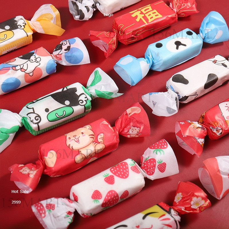 Set 100 Giấy gói kẹo xoắn 2 đầu/ Giấy gói kẹo nougat