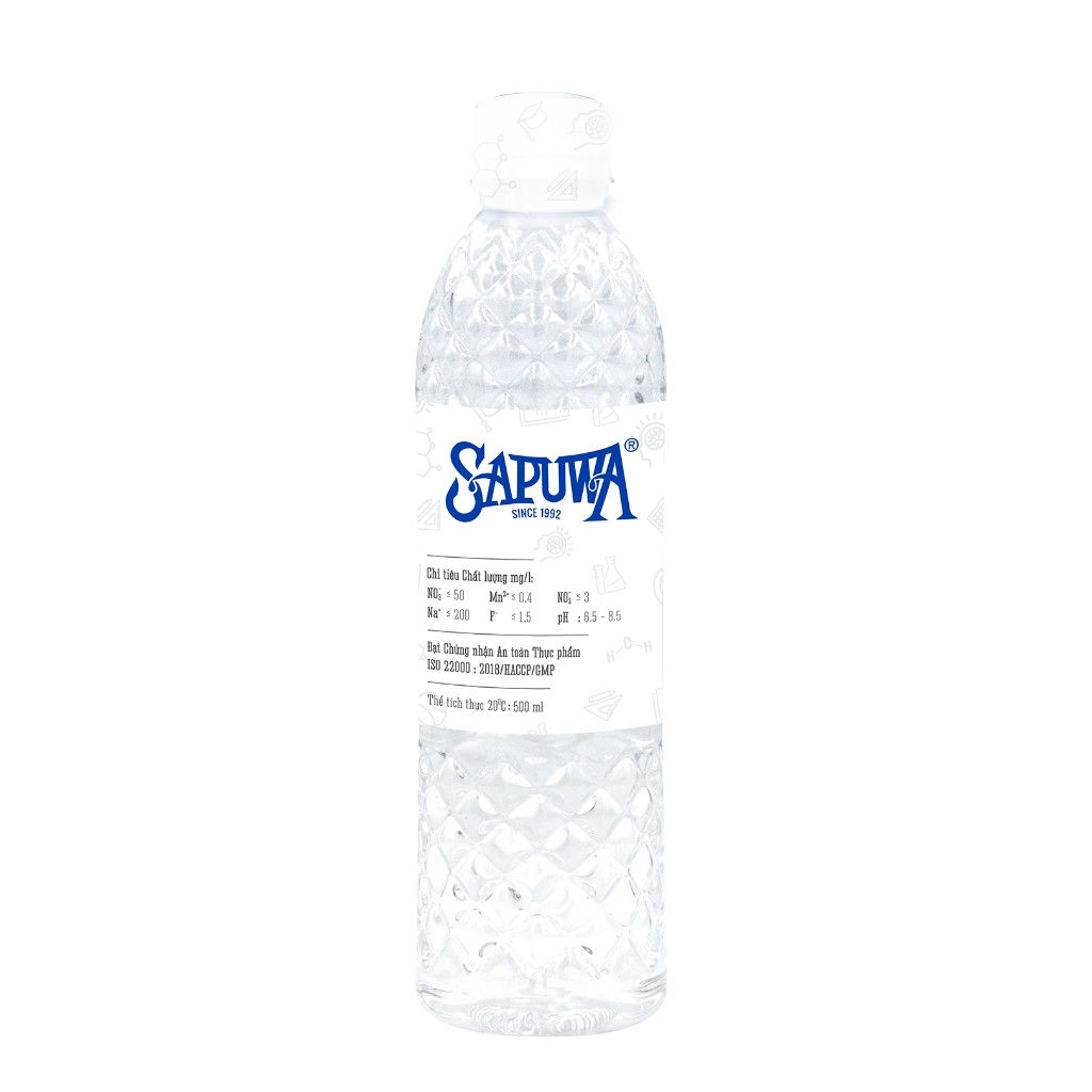 Thùng 24 chai nước tinh khiết Sapuwa 500ml