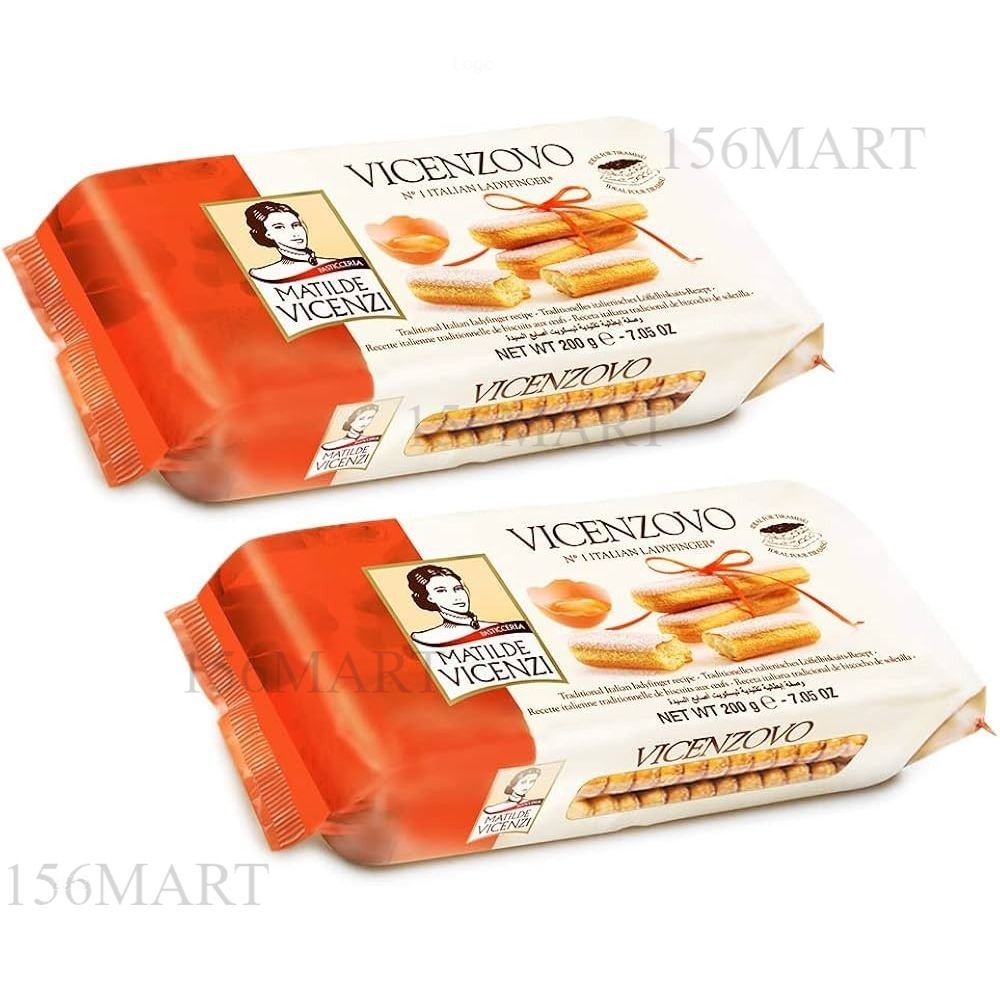 Bánh champagne Ý Vicenzozo 200g / Bánh qui xốp Lady fingers / Bánh Sampa nhập khẩu Ý