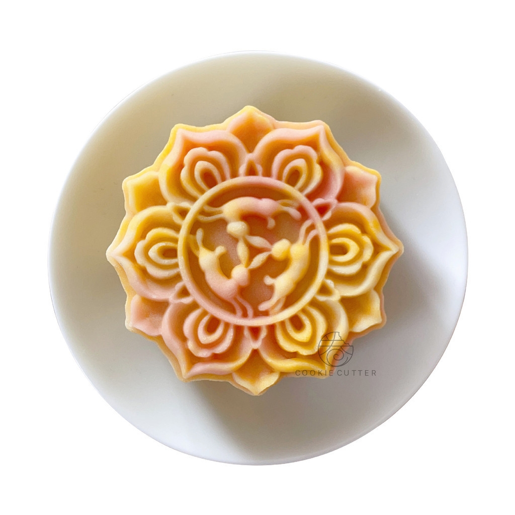 Khuôn Trung Thu 3 con thỏ 75g/ Khuôn lò xo bánh đậu xanh, bánh dẻo, bánh da tuyết