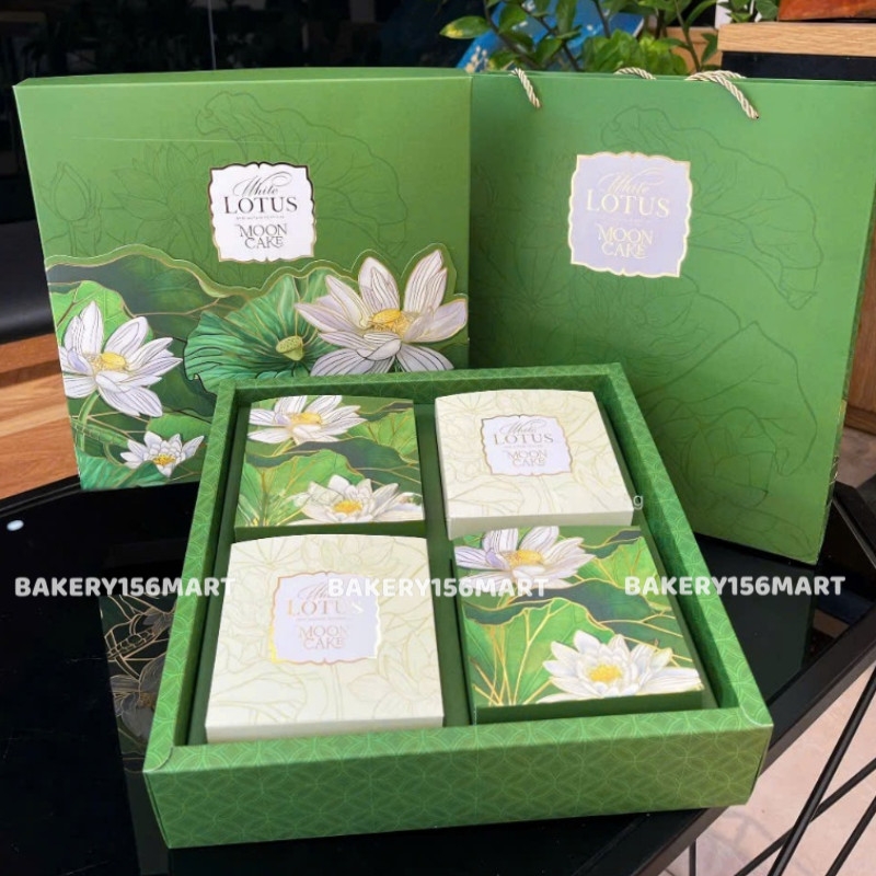 5 -10 Hộp Đựng 4 Bánh Trung Thu Bạch Liên 150g - 250g