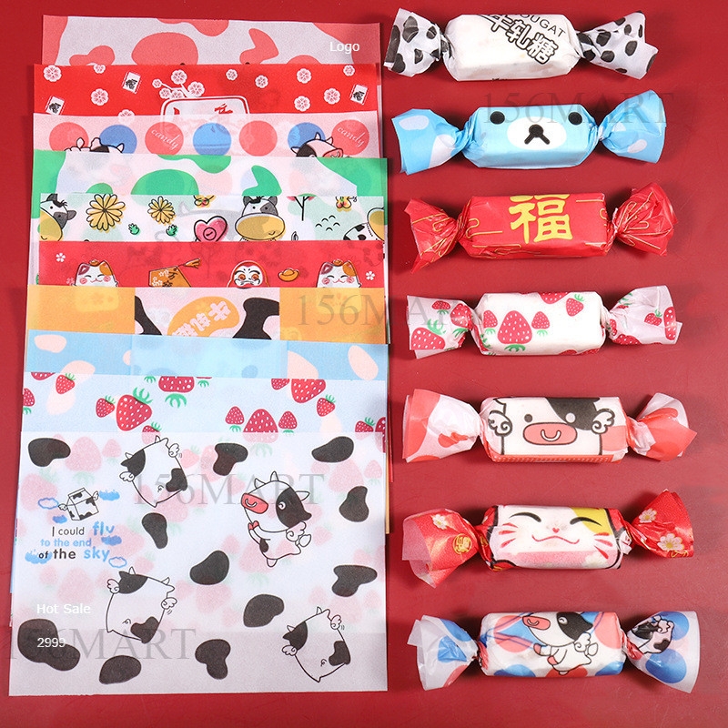 Set 100 Giấy gói kẹo xoắn 2 đầu/ Giấy gói kẹo nougat