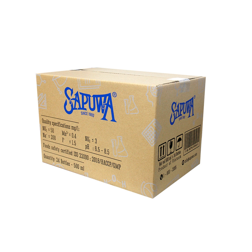 Thùng 24 chai nước tinh khiết Sapuwa 500ml