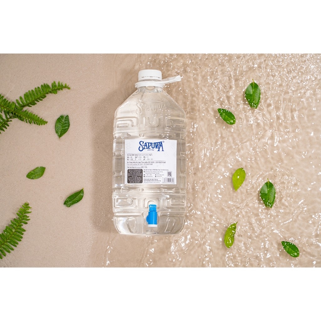 Thùng 4 chai nước tinh khiết 5L vòi - 156mart