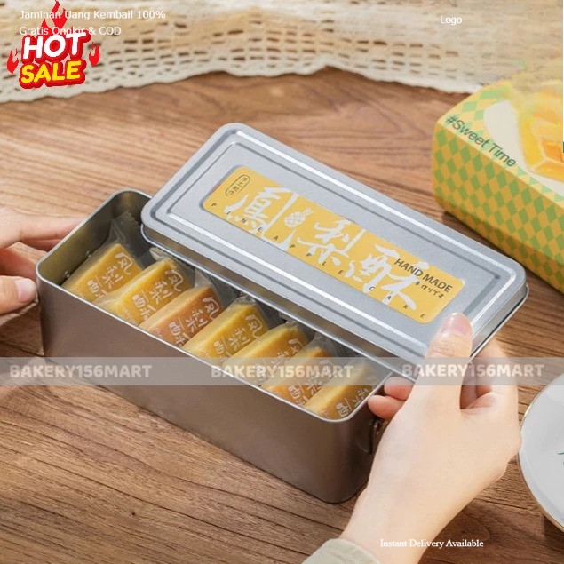 Hộp Thiếc Tiramisu, Hộp Bánh Dứa, Bánh Quy, Bánh Lạnh, Hộp Đựng Thực Phẩm 450ml Có Khoá Cài Siêu Hot