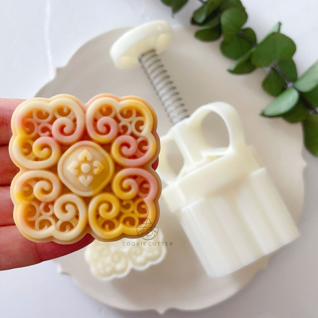 Khuôn Bánh Trung Thu Hồng Tứ Phương  63g75G