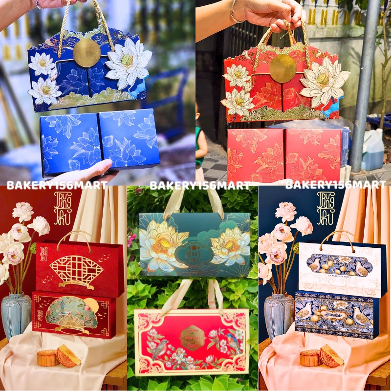 Set 5 Hộp Trung Thu 2 bánh 150-250gr - bakery156mart