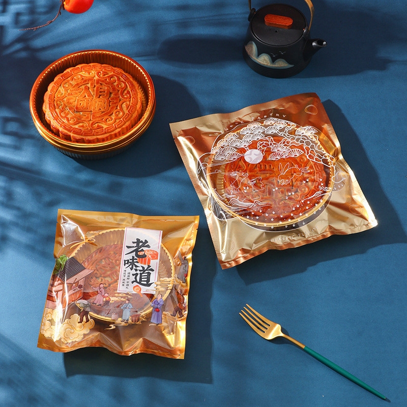 10 bộ khay kèm túi trung thu cho bánh cỡ lớn 500g