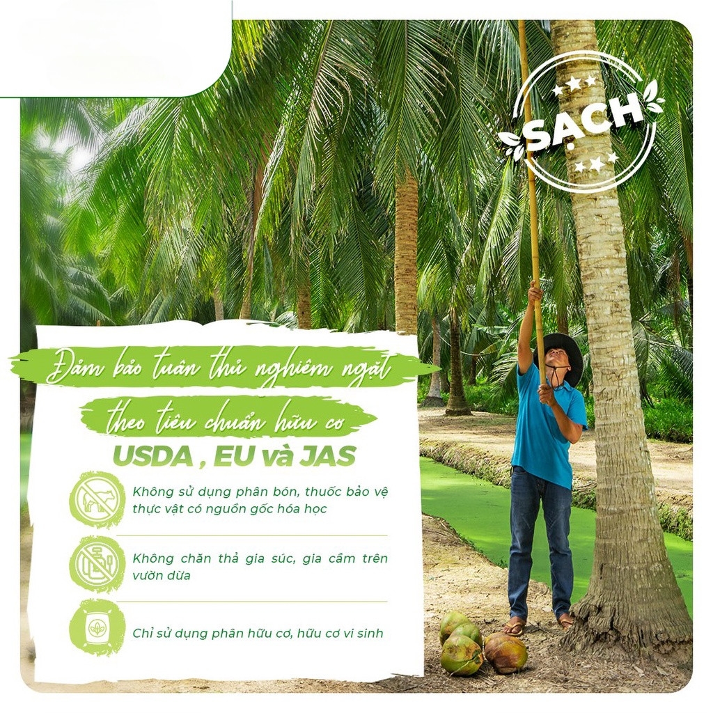 Dầu dừa tinh khiết ép lạnh hữu cơ nguyên chất Vietcoco Premium dưỡng ẩm và chăm sóc tóc, da - Oganico