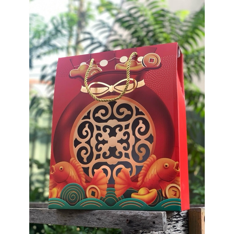 Set 5 -10 Hộp quà tết 2025 có đục lỗ nhìn thấy sản phẩn bên trong siêu to siêu đẹp size 36x29x11cm