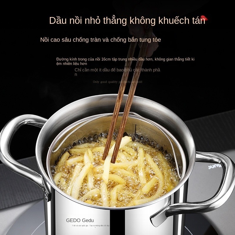 Nồi Chiên Sâu Có Giỏ Lọc Đồ Dùng Nhà Bếp Dầu Đa Năng Chảo Chiên Sâu Nồi Nấu Nhỏ Cho Spaghetti