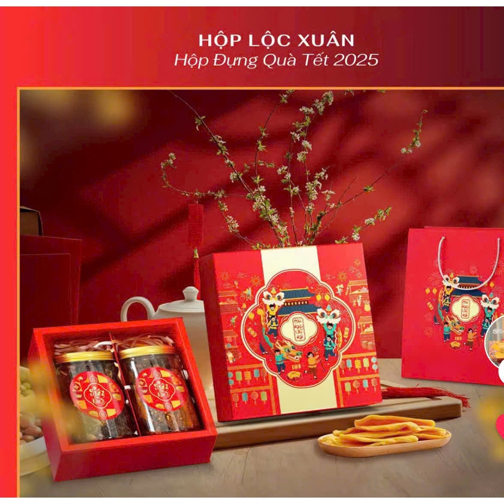 SÉT HỘP QUÀ TẾT 2 NGĂN / 3 NGĂN -NẮP ÂM DƯƠNG -KÈM TÚI XÁCH