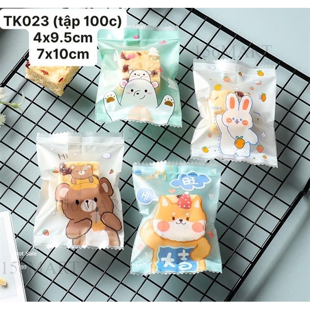 Túi kẹo 4x9cm , túi bánh cooki 7x10cm đựng bánh qui, đựng kẹo