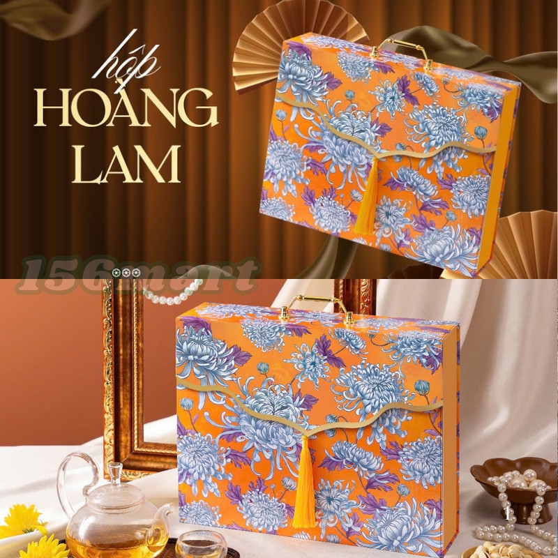 Hộp Quà Tết Cứng Cao Cấp Vali Hoàng Lam,Thanh Tứơc,Ngọc diệp (Hot 2025)-36*29*10cm