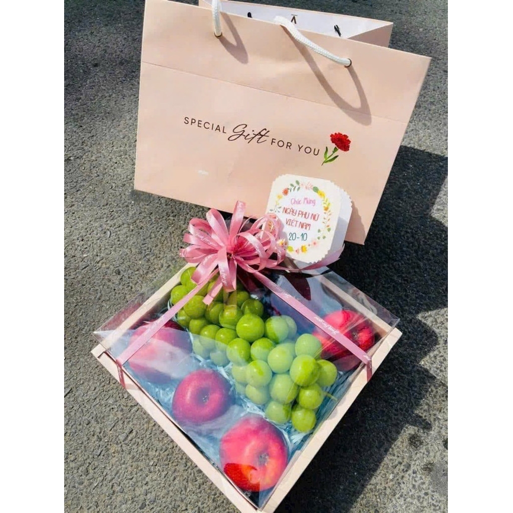 SET 5 Bộ Hộp Vuông 27x27x16  Kèm Túi Xách - Đựng trái cây , Set Quà Tặng