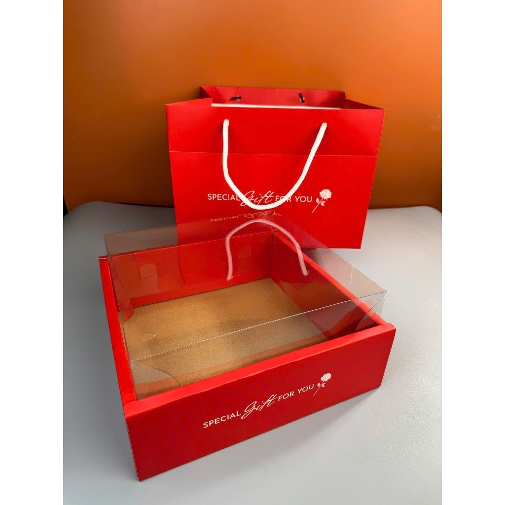 SET 5 Bộ Hộp Vuông 27x27x16  Kèm Túi Xách - Đựng trái cây , Set Quà Tặng