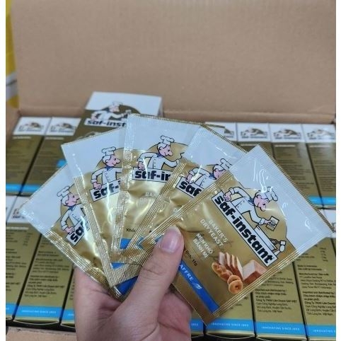 Men nhí Hộp 5 gói  - Men nở Ngọt 11gam/gói  nhãn vàng hiệu đầu bếp SAF - Instant 55g