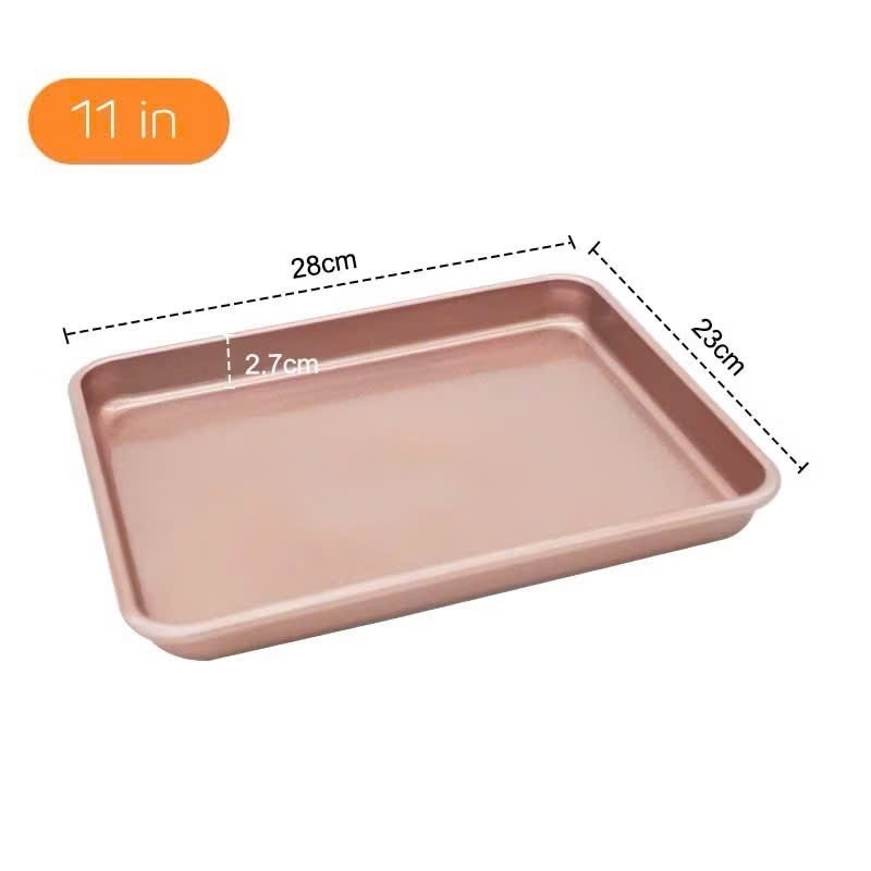 Khuôn/ Khay Chữ Nhật  Chống Dính Thép Carbon Cao Cấp Màu Vàng