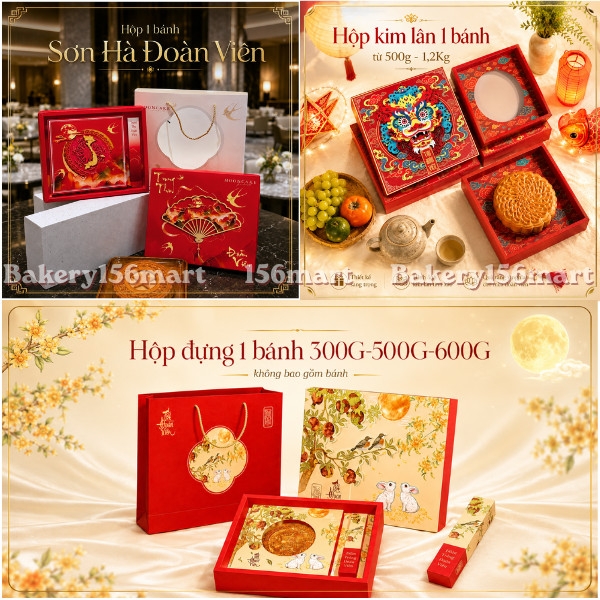 Hộp Trung thu 1 Bánh lớn 300G / 500G / 600G / 1,2KG  - 156MART