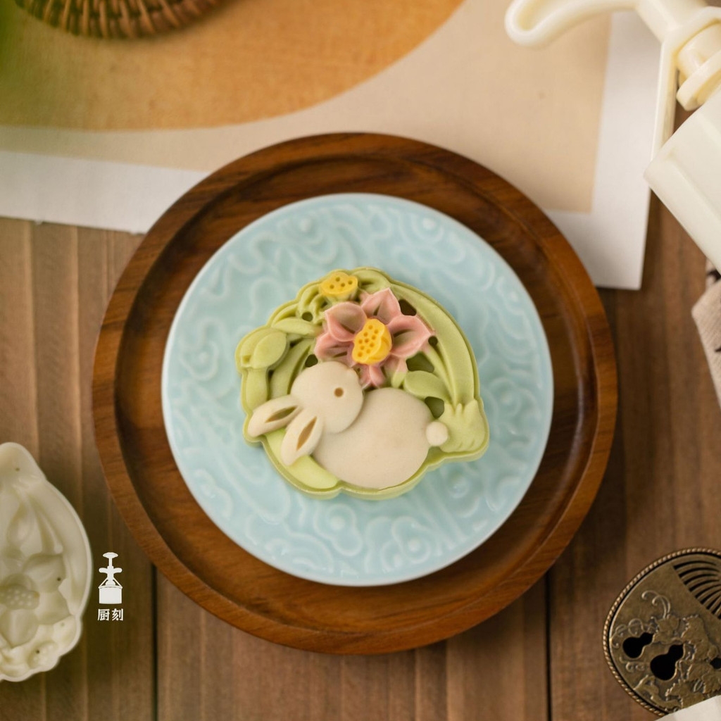 Khuôn Bánh Trung Thu 75G Mùa Thu Vàng Nguyệt Quế Bánh Ngọt Kiểu Quảng Đông Hoa