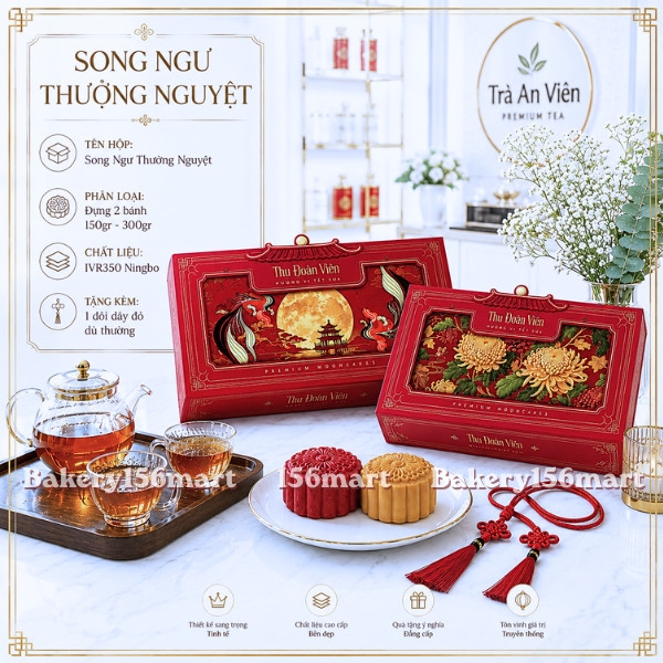 5-10 Hộp Trung Thu 2 bánh không hộp bánh con (150g-250g) - 2026