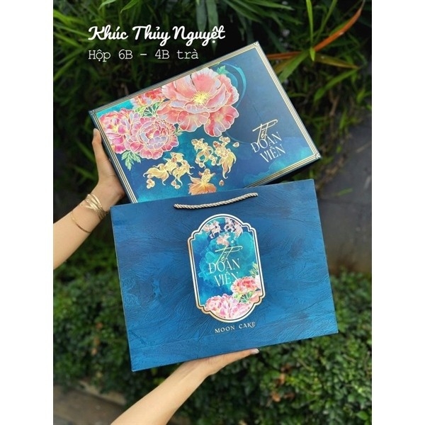 ❤️Mẫu 2025❤️ Hộp trung thu 4 bánh Khúc thủy nguyệt/ Kèm hộp trà