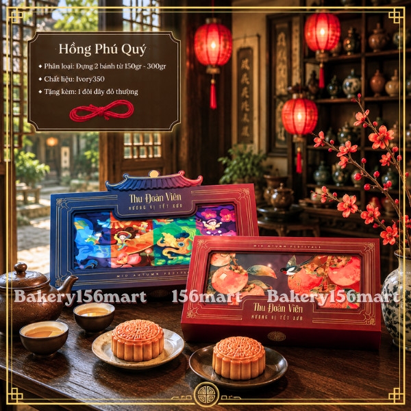 5-10 Hộp Trung Thu 2 bánh không hộp bánh con (150g-250g) - 2026