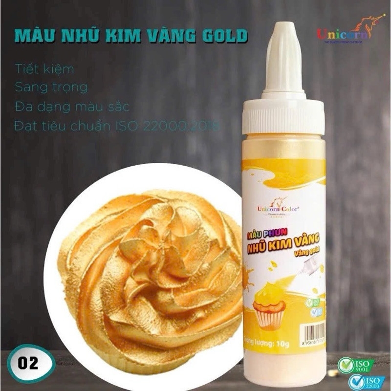 MÀU NHŨ KIM UNICORN TRANG TRÍ BÁNH KEM - 10G
