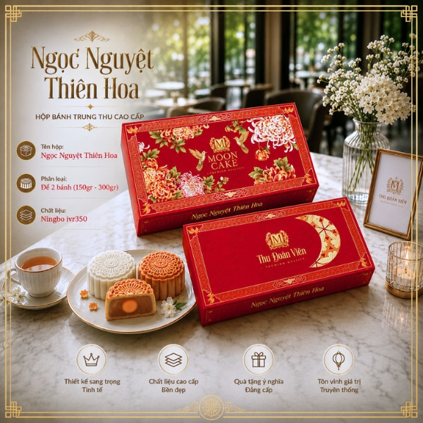 5-10 Hộp Trung Thu 2 bánh không hộp bánh con (150g-250g) - 2026